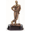 Antique Bronze Male Golfer Resin Sculpture Award